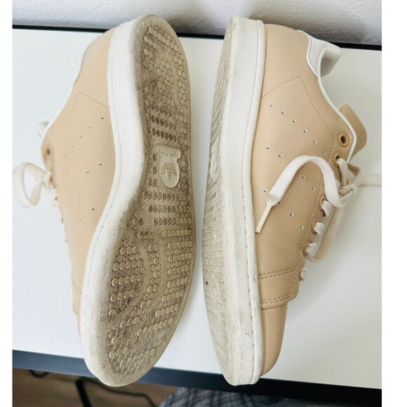 Adidas Gold Stan Smith Colab Tan & White Leather Lace up Sneaker Shoes 8 - Picture 10 of 12